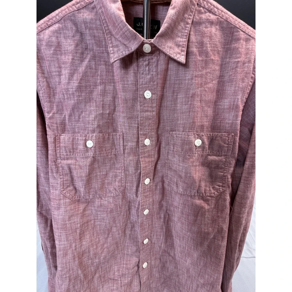 J Crew Workshirt Shirt Mens Small Red Long‎ Sleeve Button Front Casual Classic
